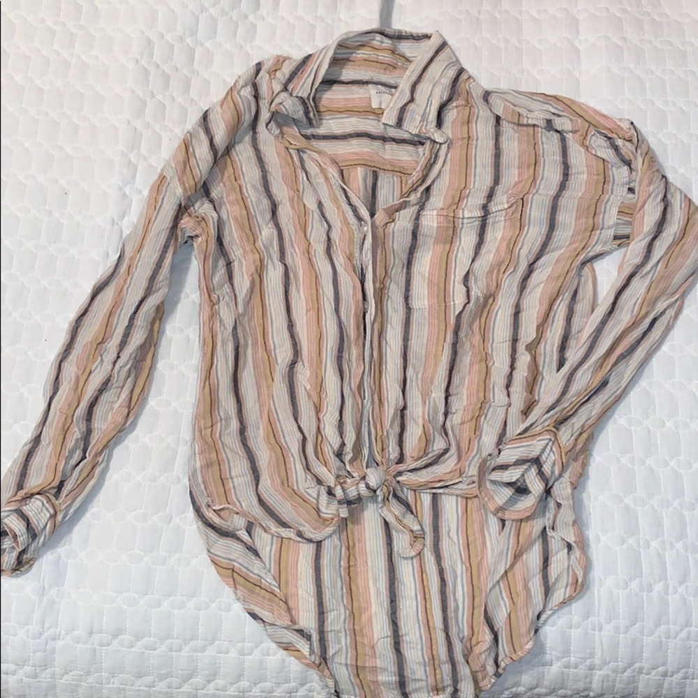 Stripped American Eagle shirt.